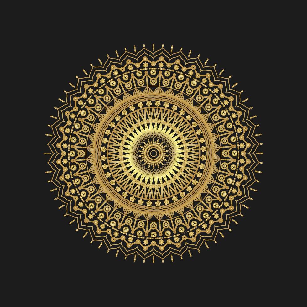 golden luxury mandala design background vector