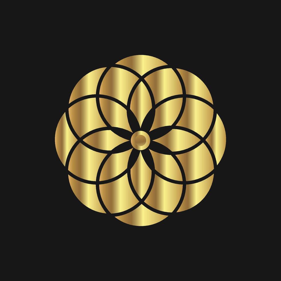 free vector luxury gold abstract flower decoration mandala logo template
