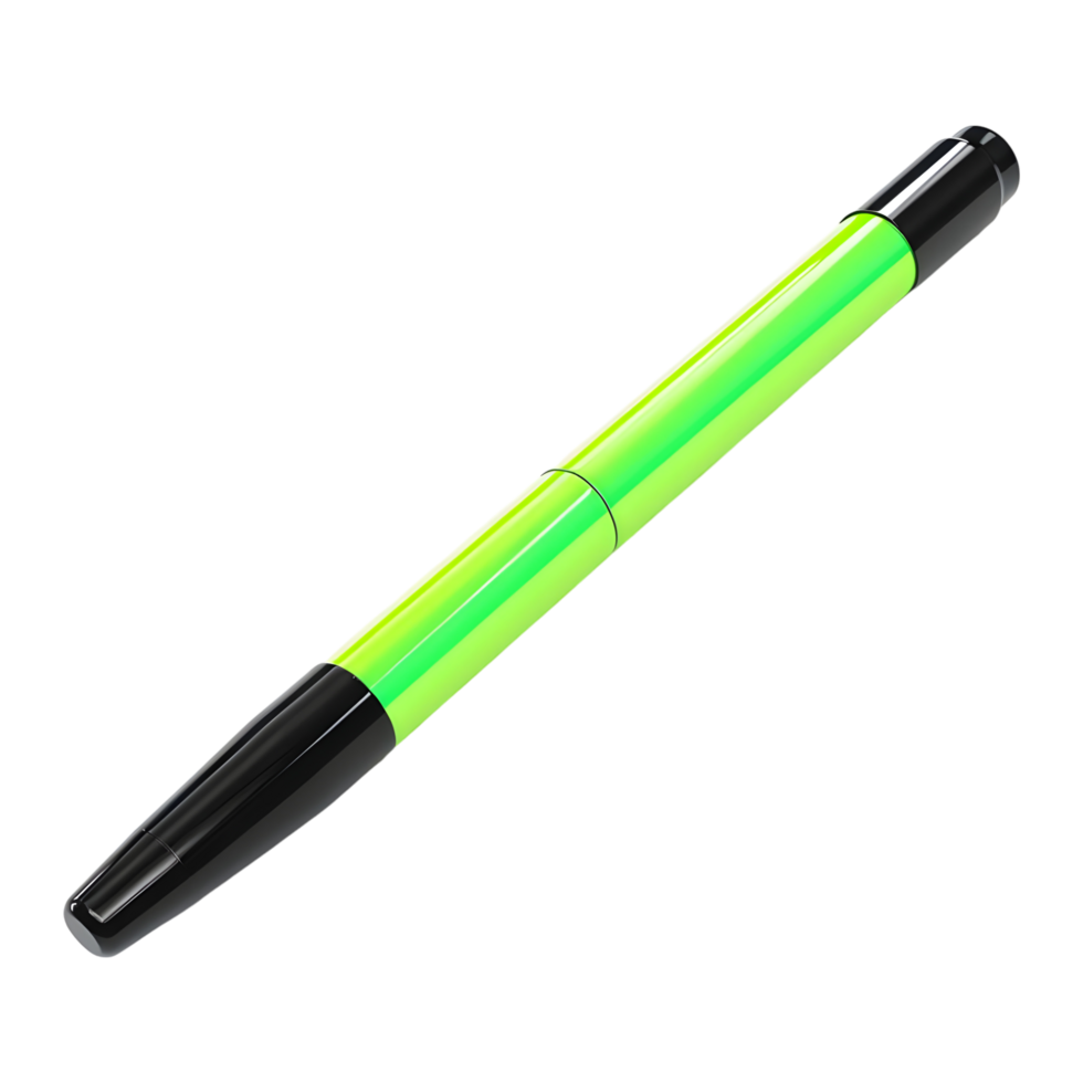 AI generated 3D Rendering of a Green Writing Pen on Transparent Background - Ai Generated png