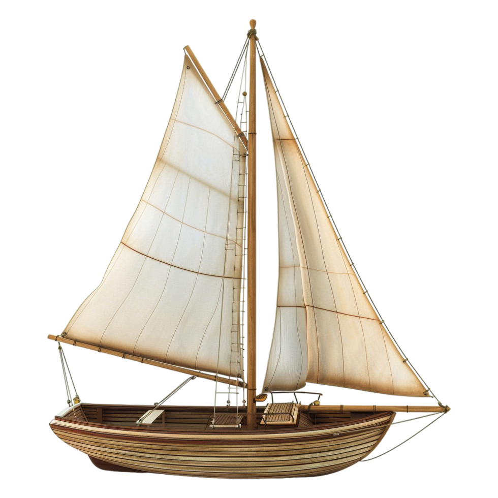 AI generated Small Ship or Yort on Transparent background - Ai Generated png