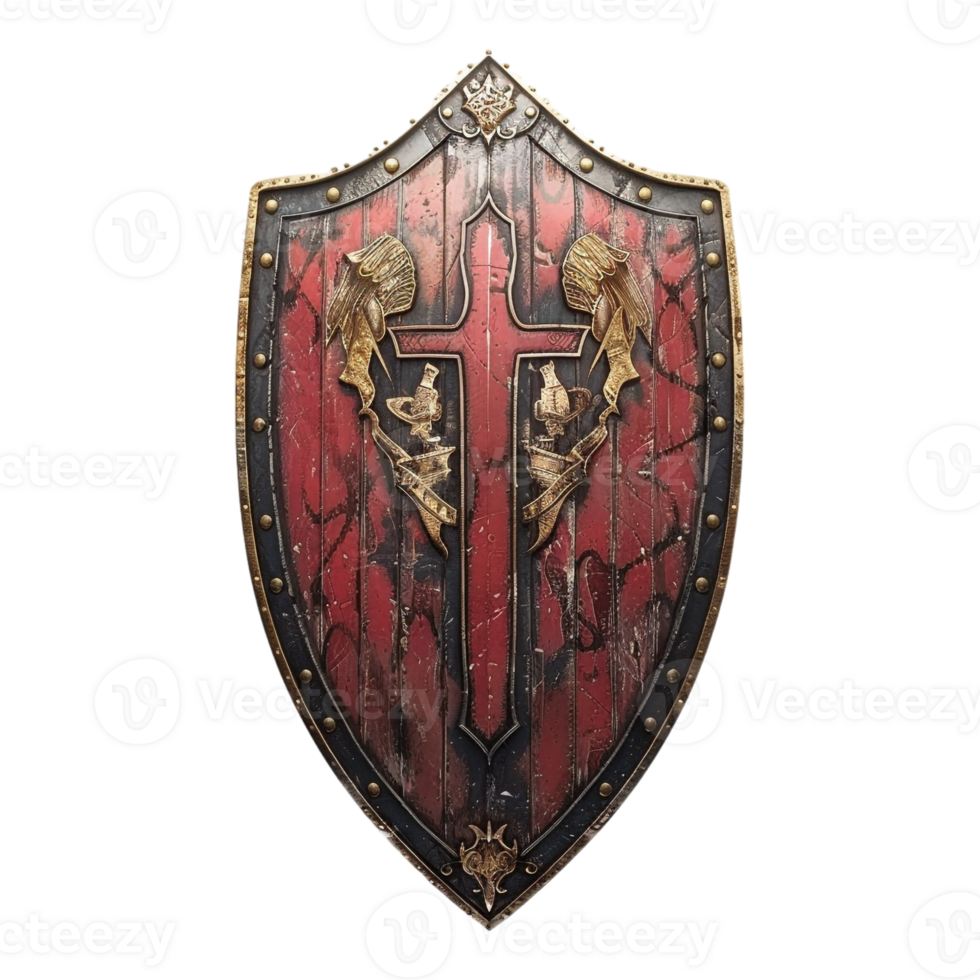 AI generated War Protection Shield of Army on Transparent background - Ai Generated png