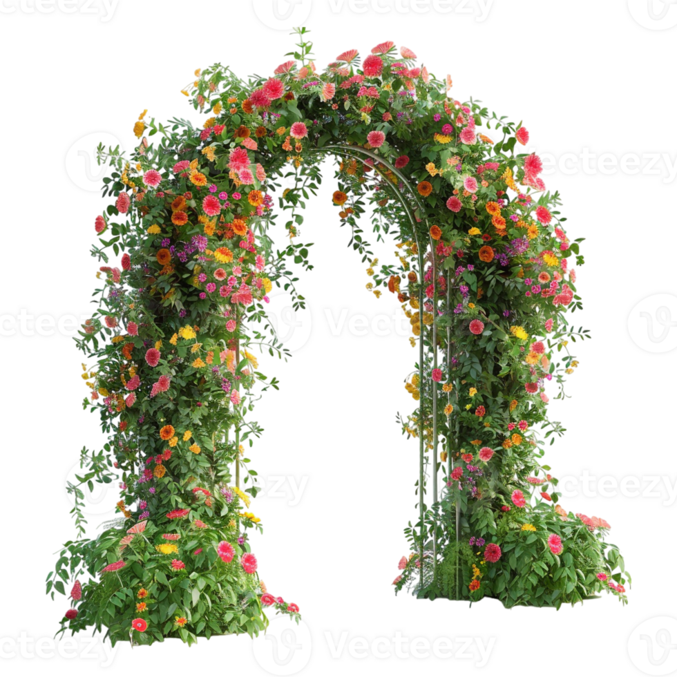 AI generated Flowers on Entry Gate on Transparent background - Ai Generated png
