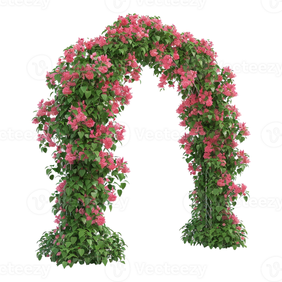 AI generated Flowers on Entry Gate on Transparent background - Ai Generated png