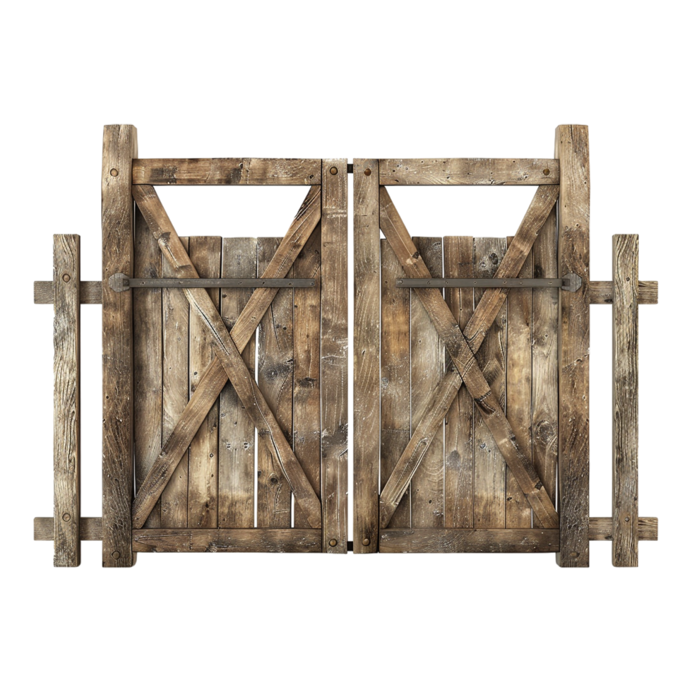 AI generated Wooden Gate Fence on Transparent background - Ai Generated png