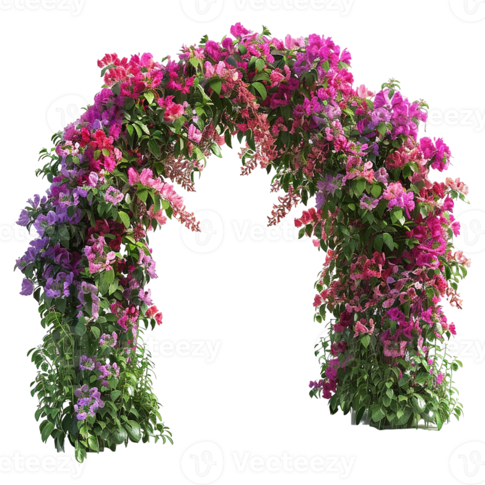 AI generated Flowers on Entry Gate on Transparent background - Ai Generated png