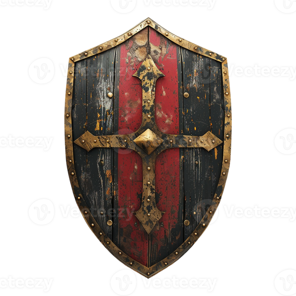 AI generated War Protection Shield of Army on Transparent background - Ai Generated png