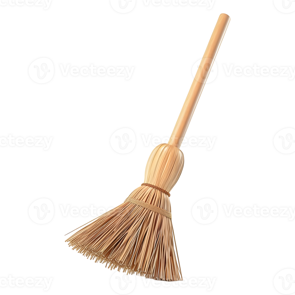 AI generated 3D Rendering of a Witch Flying Brush on Transparent Background - Ai Generated png