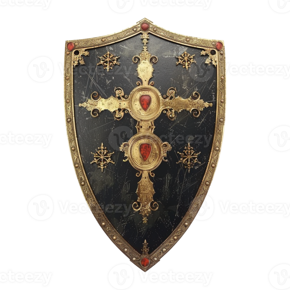 AI generated War Protection Shield of Army on Transparent background - Ai Generated png