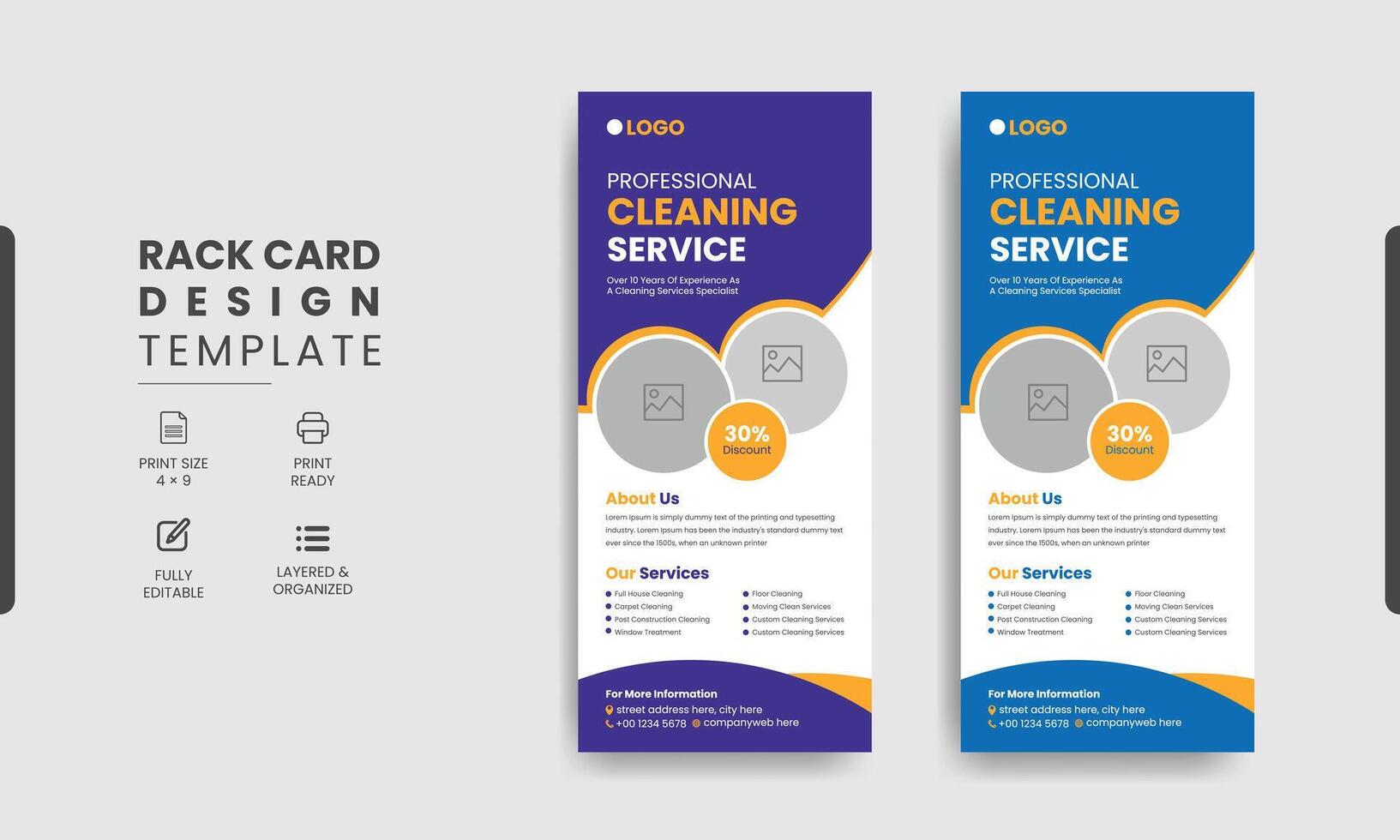 limpieza Servicio estante tarjeta o dl volantes modelo diseño vector