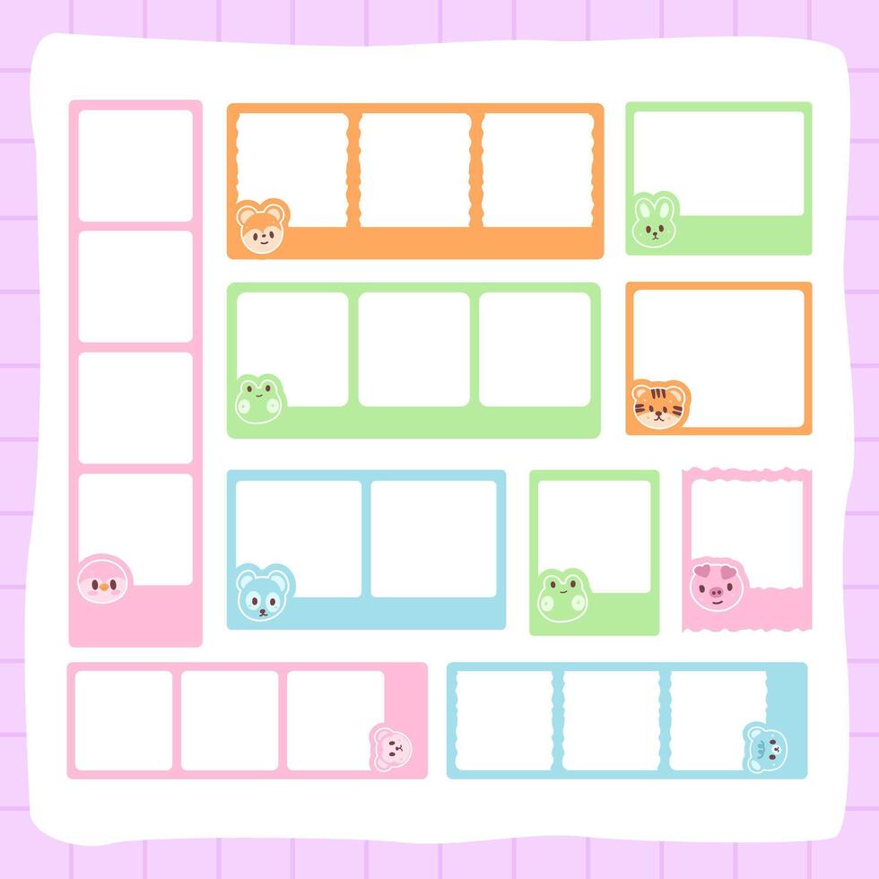 cute polaroid frame for photocard vector