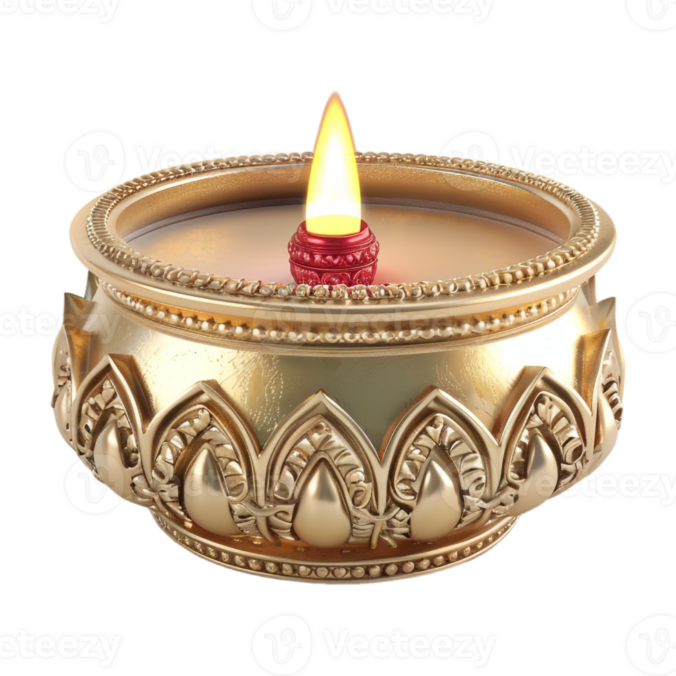 AI generated 3D Rendering of a Diwali Candle Flame Lamp on Transparent Background - Ai Generated png