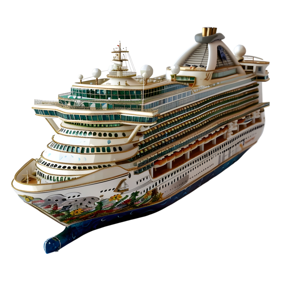 AI generated Cruise Ship on Transparent background - Ai Generated png
