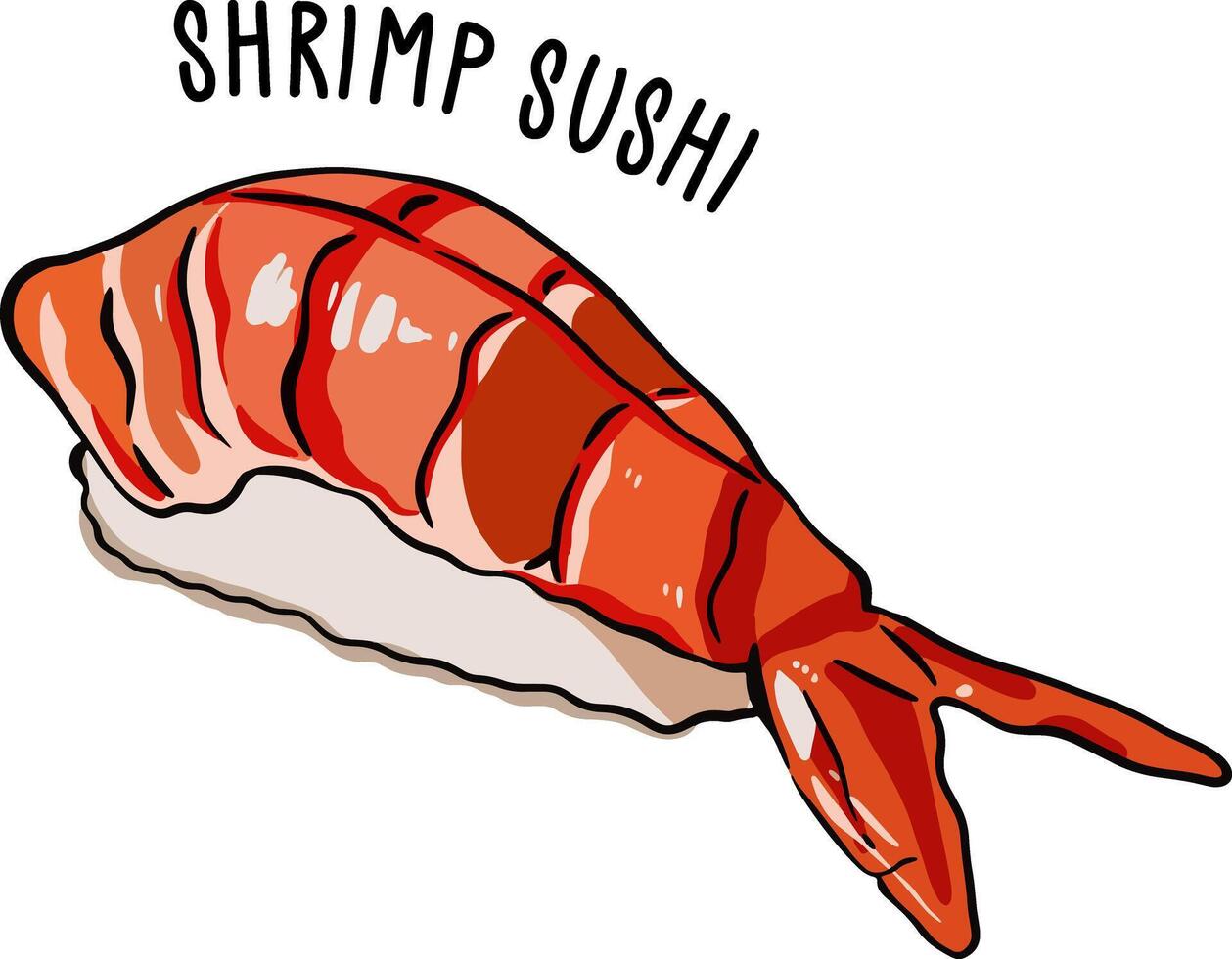 Shrimp sushi element for templates. vector