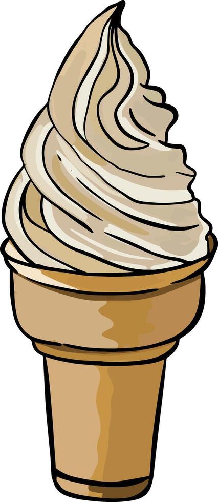 hand drawn ice cream cone element design for templates. vector