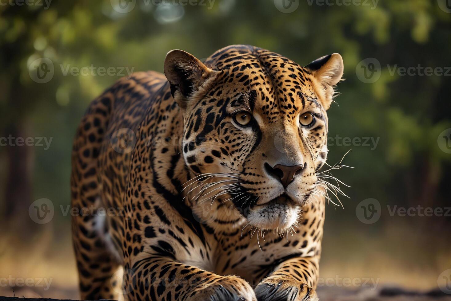 AI generated jaguar - animal, jaguar in the jungle, beautiful shot of an african leopard - jaguar photo