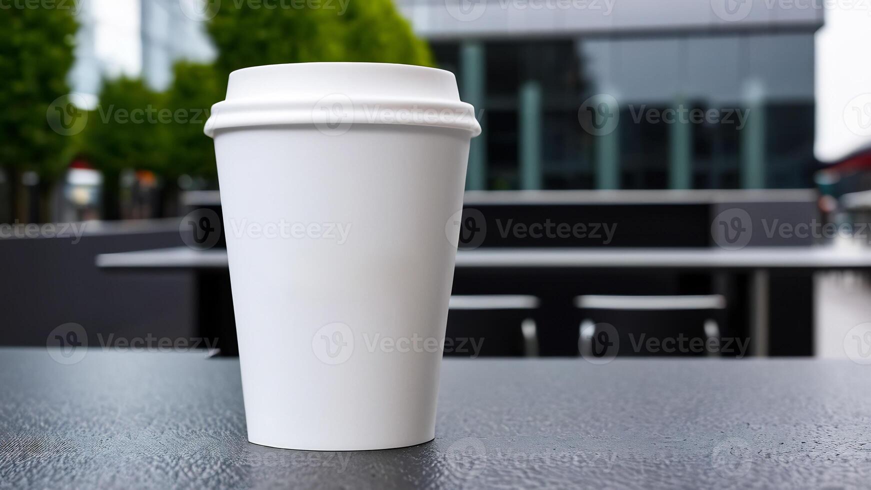 AI generated coffee cup mockup design, coffee cup mockup on coffee beans, hot coffee background, blank coffee cup mockups, paper coffee bags photo