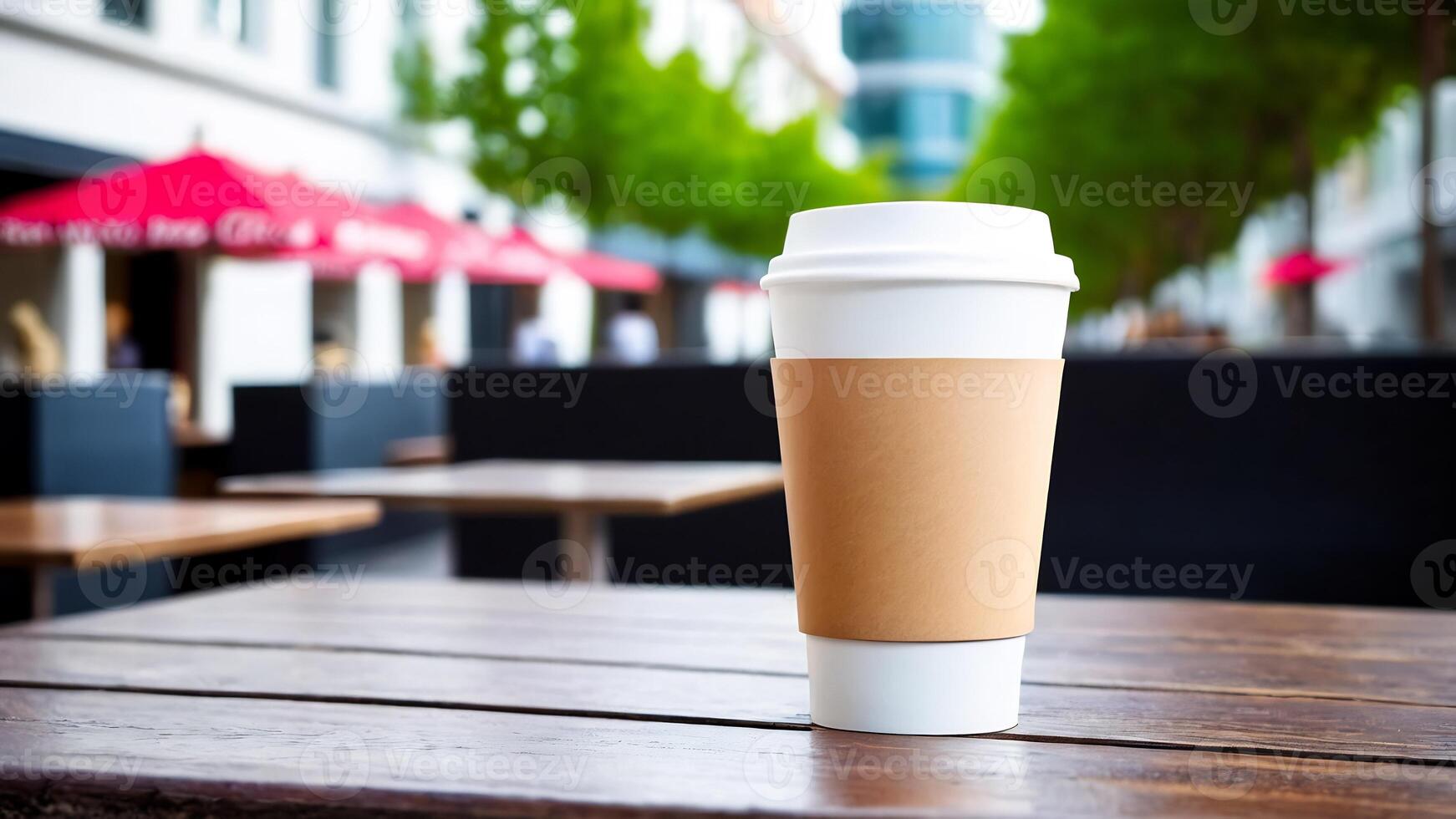 AI generated coffee cup mockup design, coffee cup mockup on coffee beans, hot coffee background, blank coffee cup mockups, paper coffee bags photo