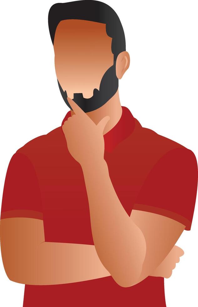illustration of thinking man vector design on a white background
