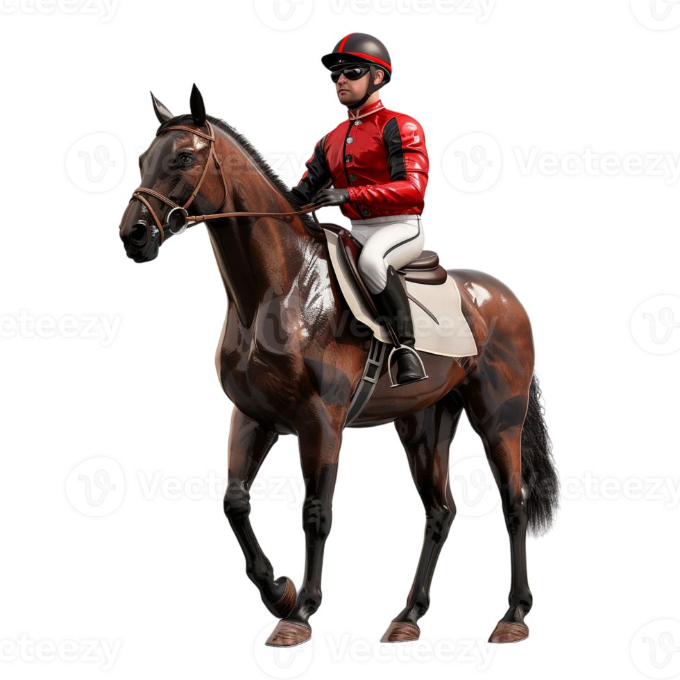 ai généré cheval cavalier en jouant sur transparent Contexte - ai généré png