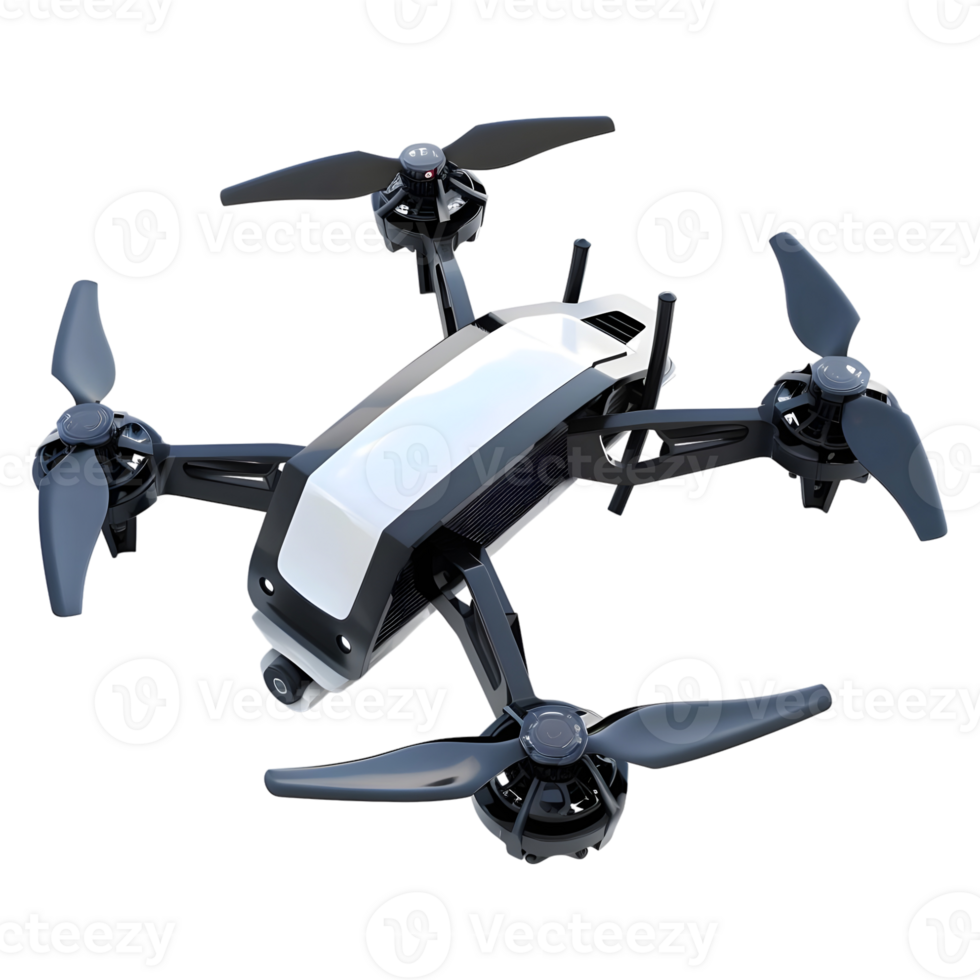 AI generated 3D Rendering of a Flying Drone on Transparent Background - Ai Generated png