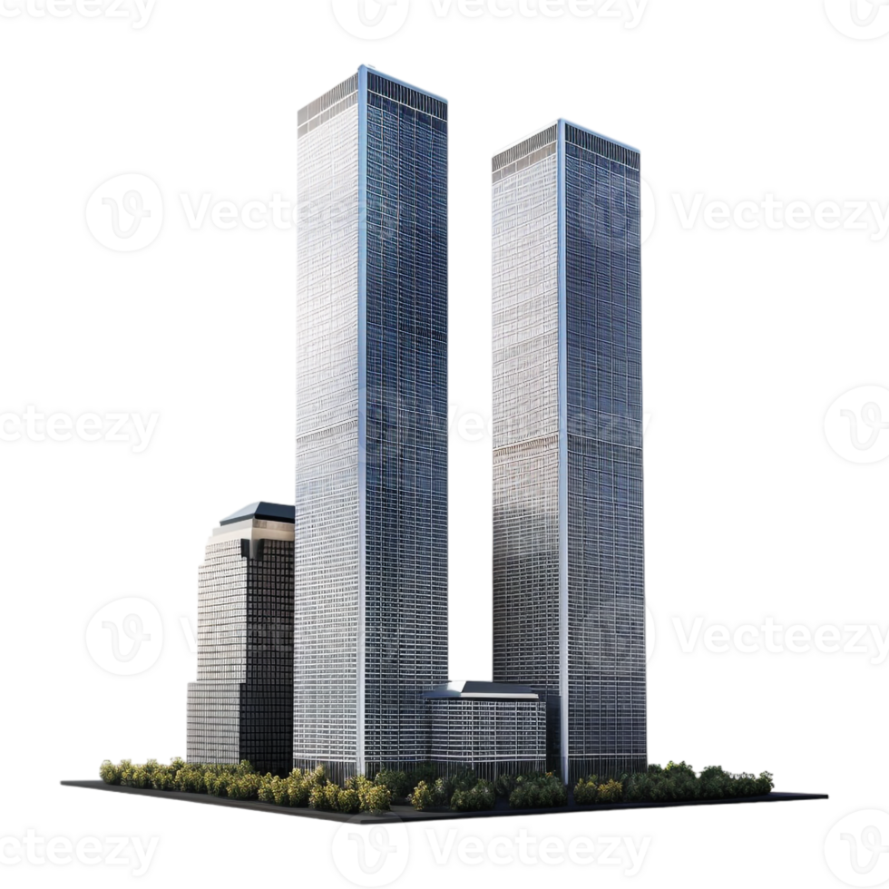 AI generated Skyscrapers on Transparent background - Ai Generated png