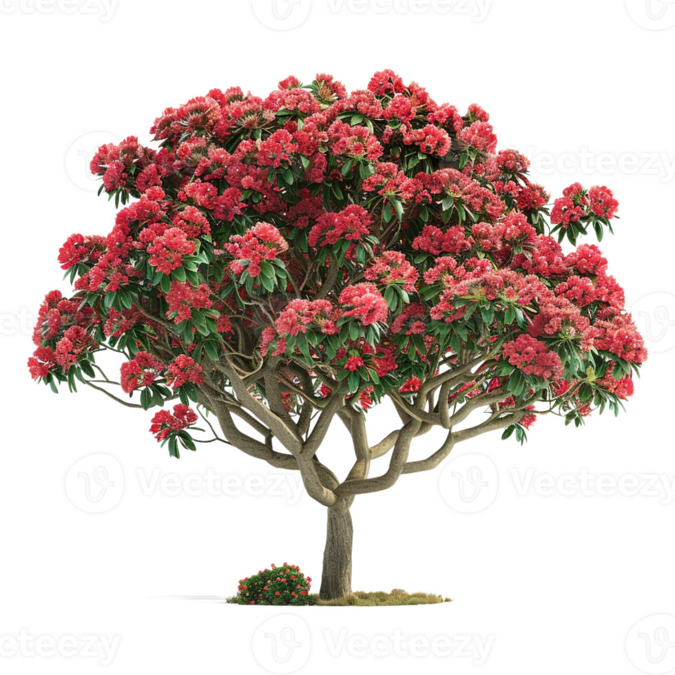 AI generated Red Flowers on a Tree on Transparent background - Ai Generated png
