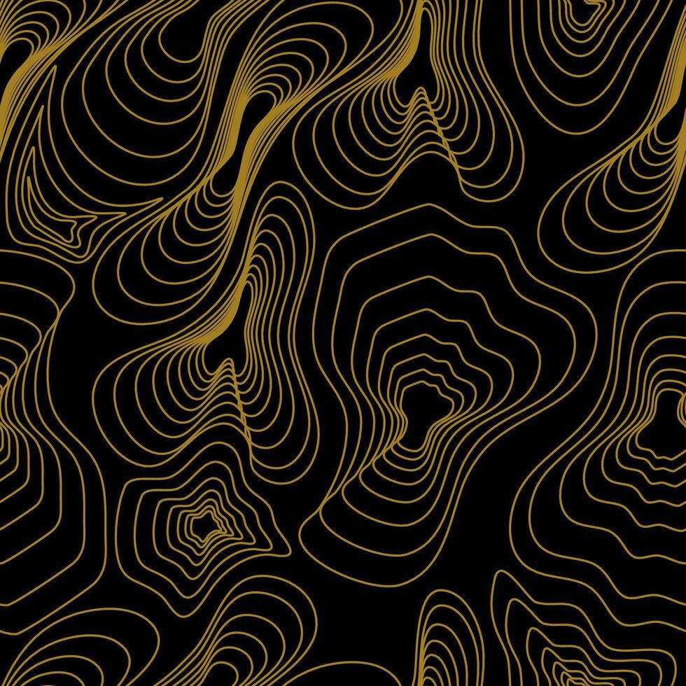 seamless pattern of abstract lines in yellow on a dark background vector