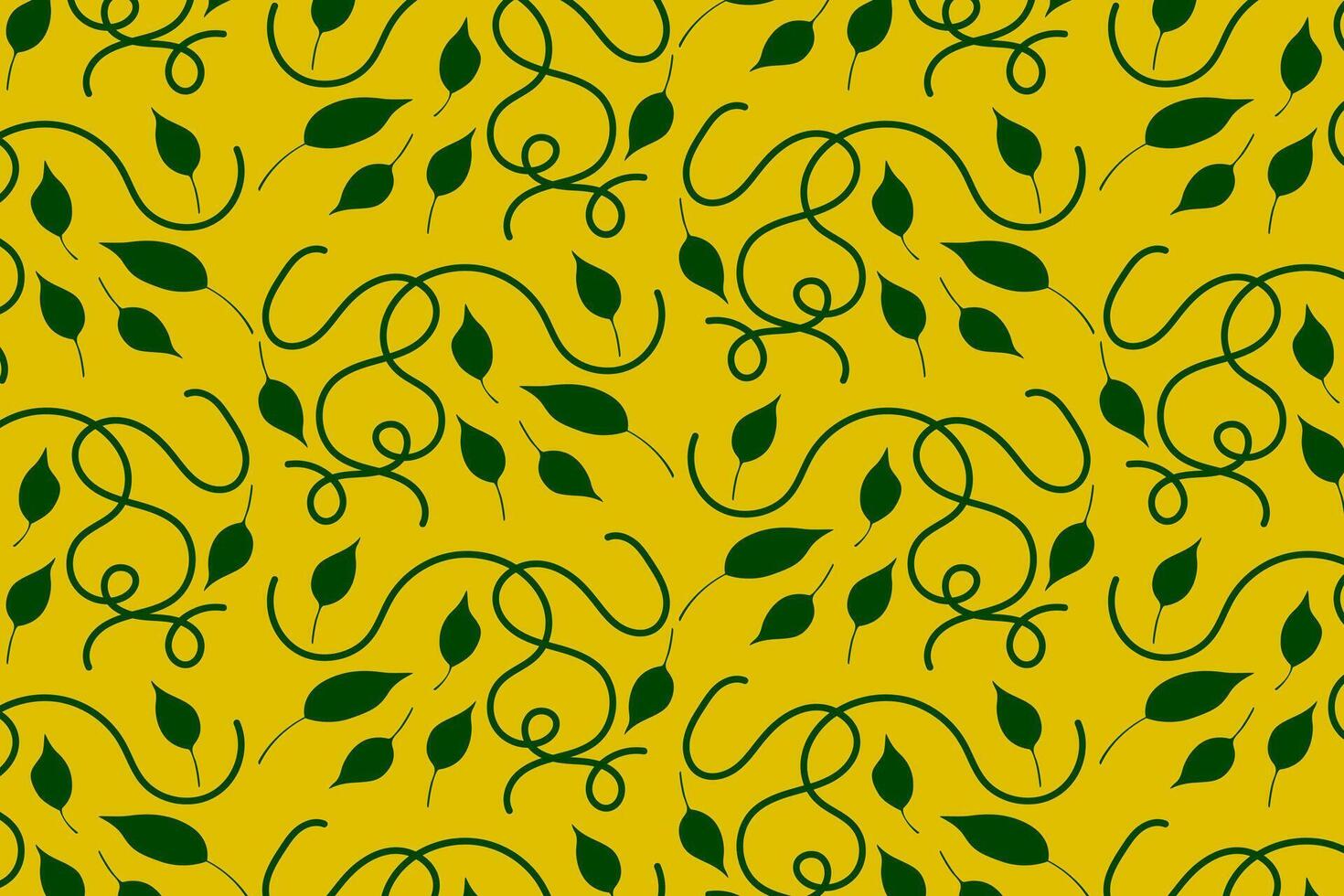 Creative ornament leaf seamless pattern. Abstract elegant tropical color, doodle line art. Vector illustration