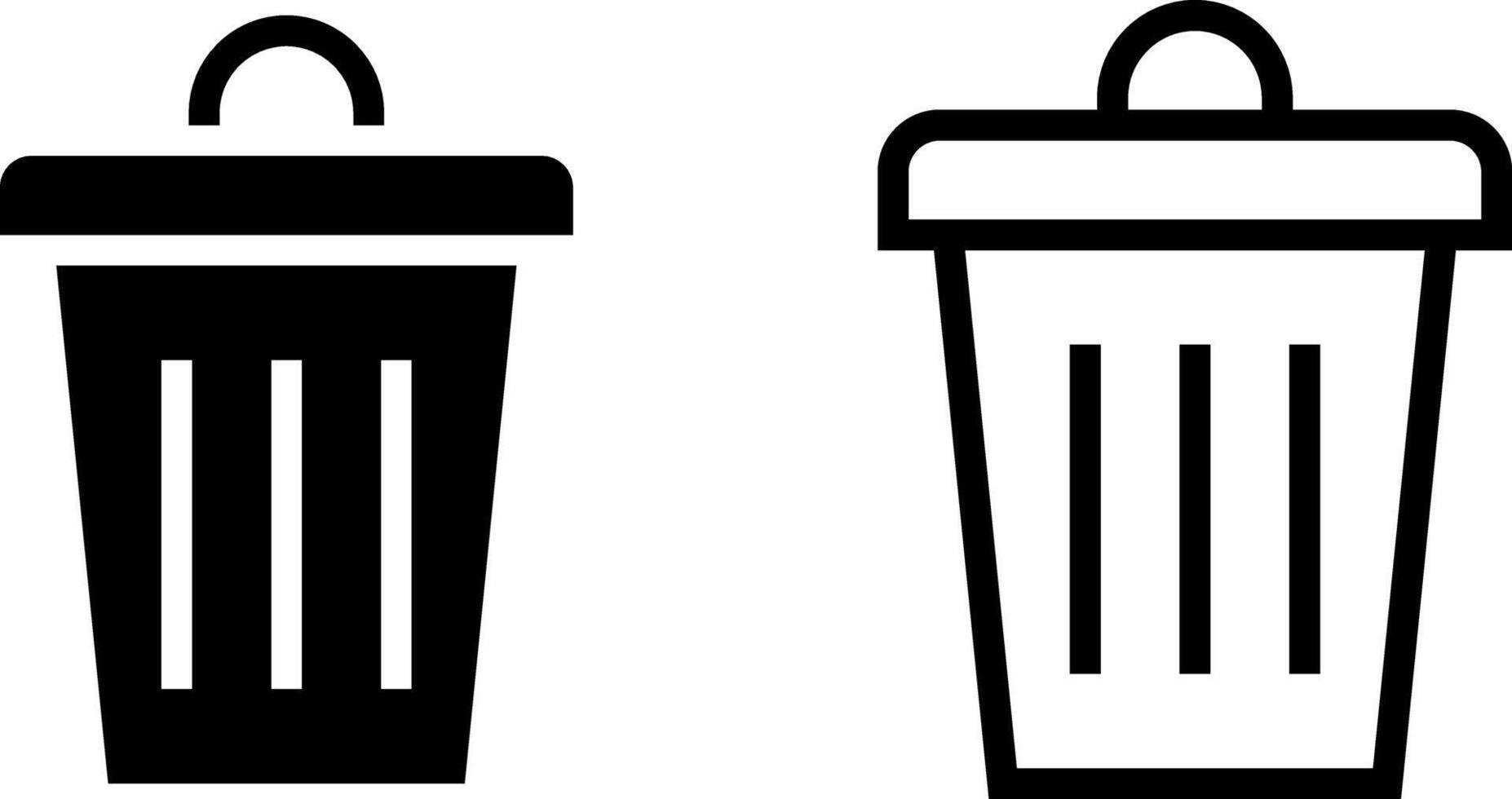 trash icon, sign, or symbol in glyph and line style isolated on transparent background. Vector illustration