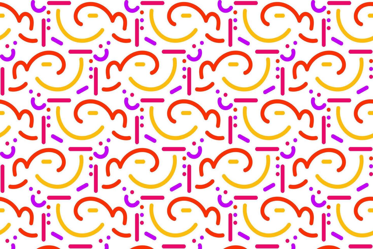 Creative abstract colorful squiggle lines background. Children playful hand drawn doodle, seamless pattern. Vector illustration