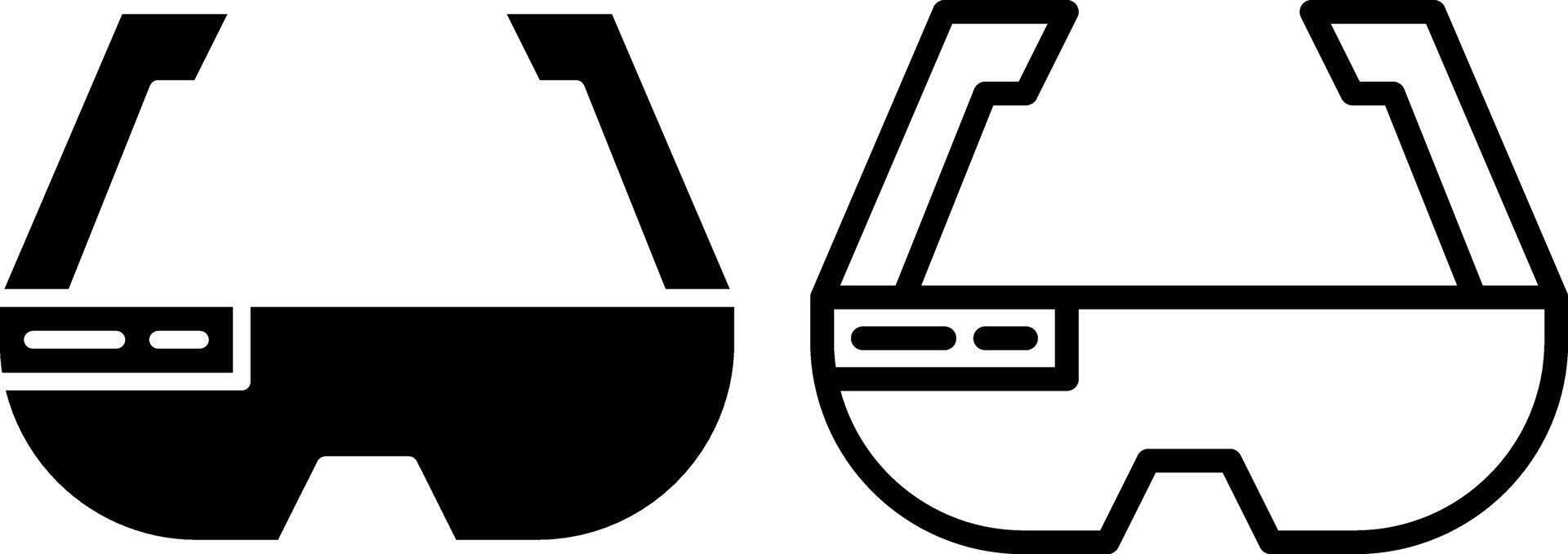 smart glasses icon, sign, or symbol in glyph and line style isolated on transparent background. Vector illustration