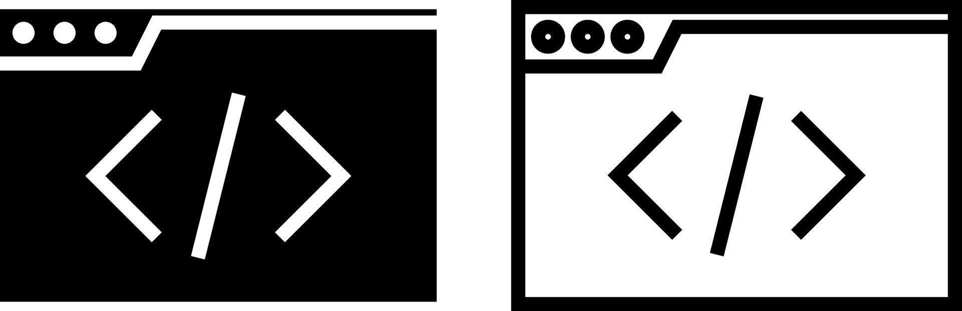 code icon, sign, or symbol in glyph and line style isolated on transparent background. Vector illustration