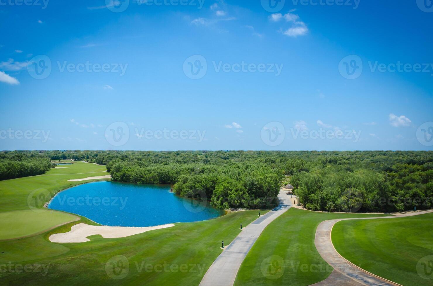 Golf course located in the mexican caribbean photo