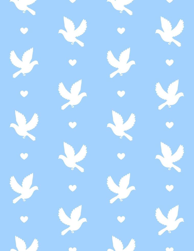 Vector seamless pattern of pigeon silhouette