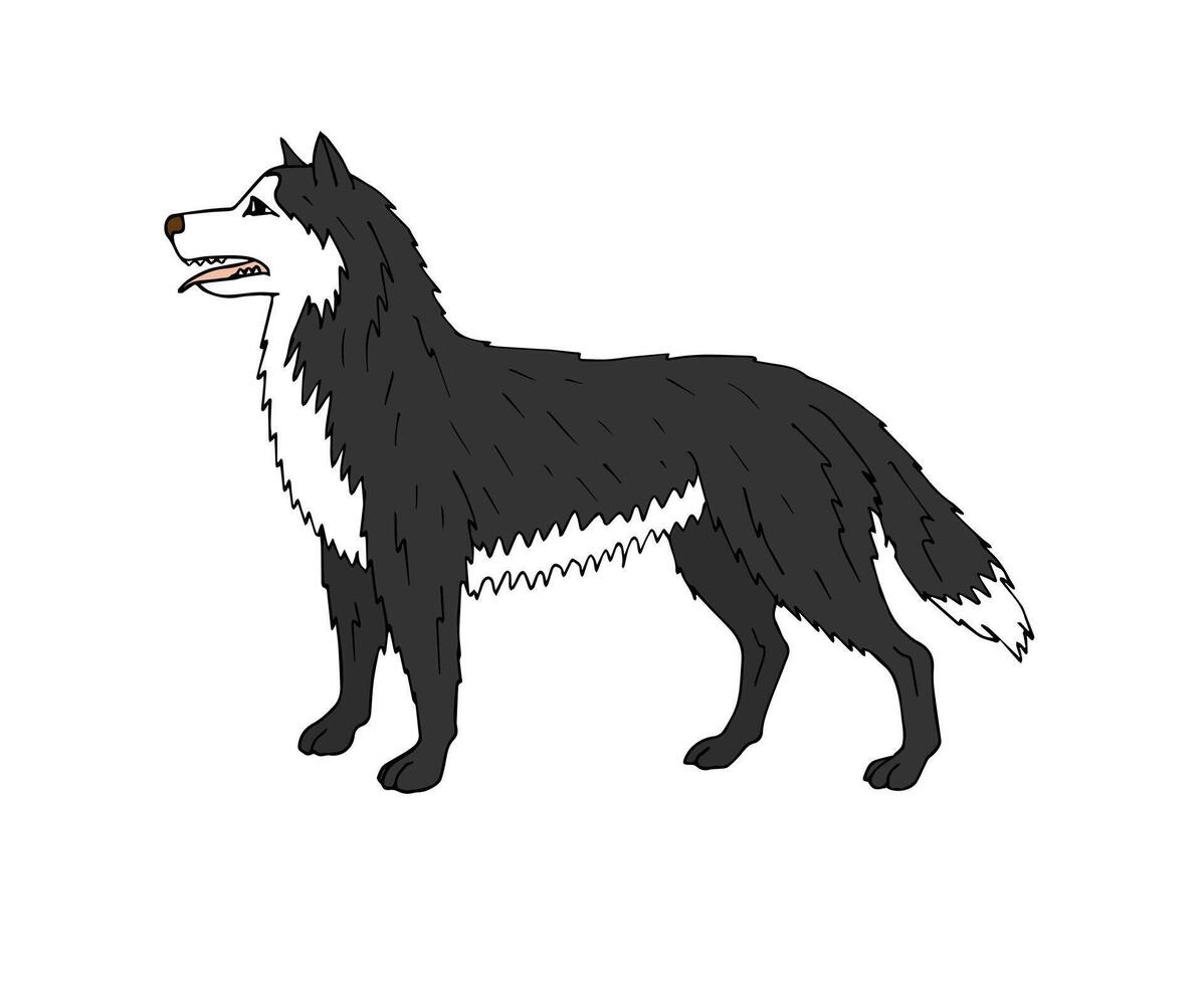 Vector hand drawn doodle sketch husky dog