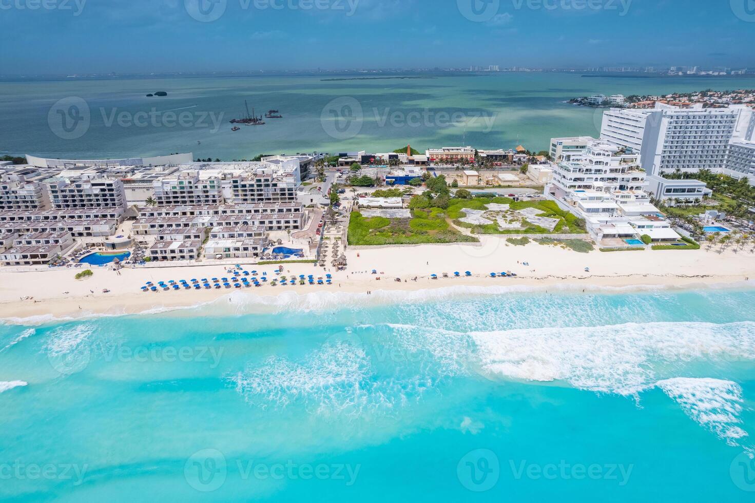 Aerial view of Cancun Hotel Zone, Mexico photo