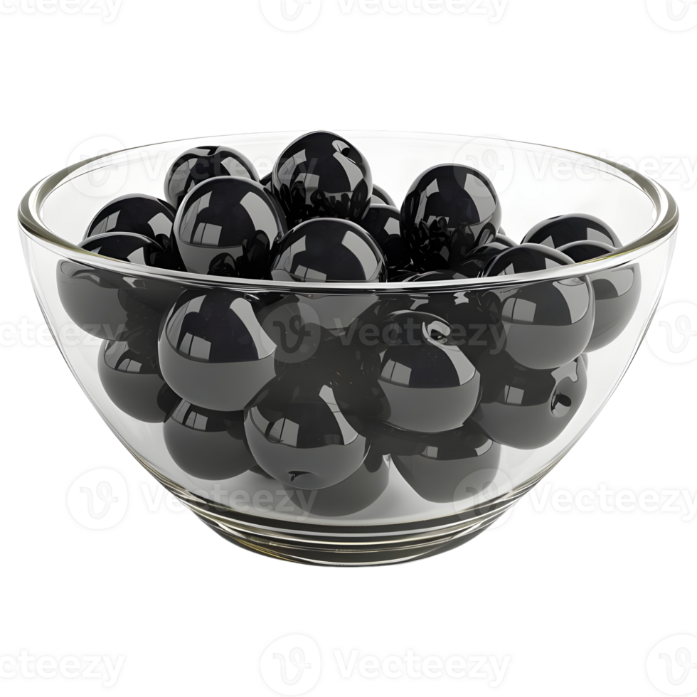 AI generated Black Caviar or Olives on Transparent background - Ai Generated png