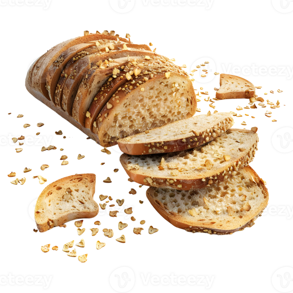 AI generated Fresh Bread With Slices on Transparent background - Ai Generated png