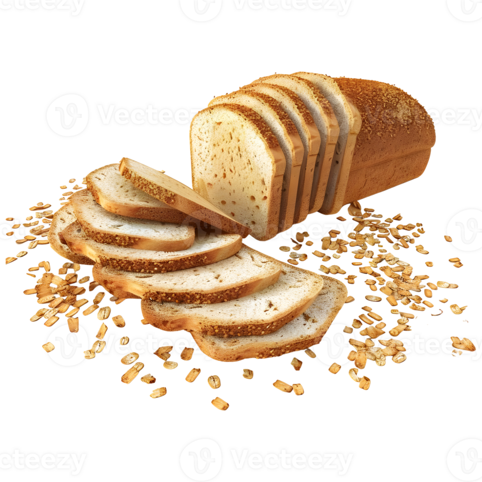 AI generated Fresh Bread With Slices on Transparent background - Ai Generated png