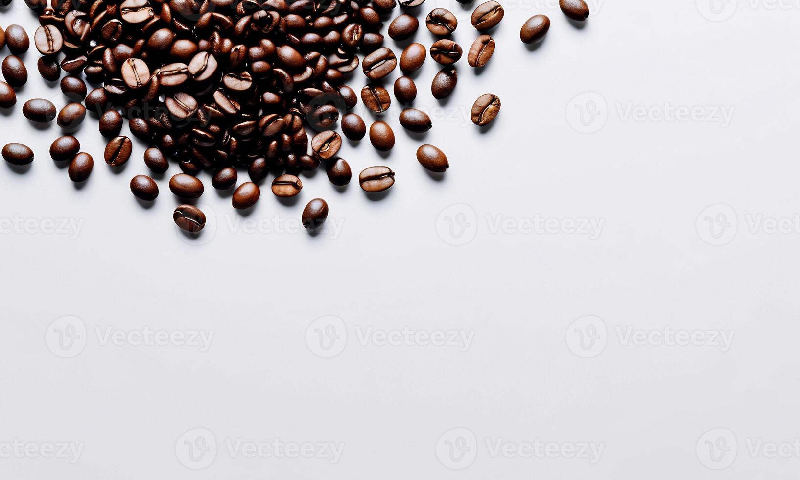 AI generated cup coffee beans, hot coffee, espresso coffee cup with beans, coffee bean background photo