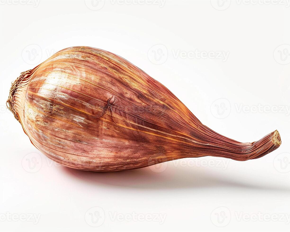 AI generated Fresh shallot isolated on white background. Close-up Shot. photo