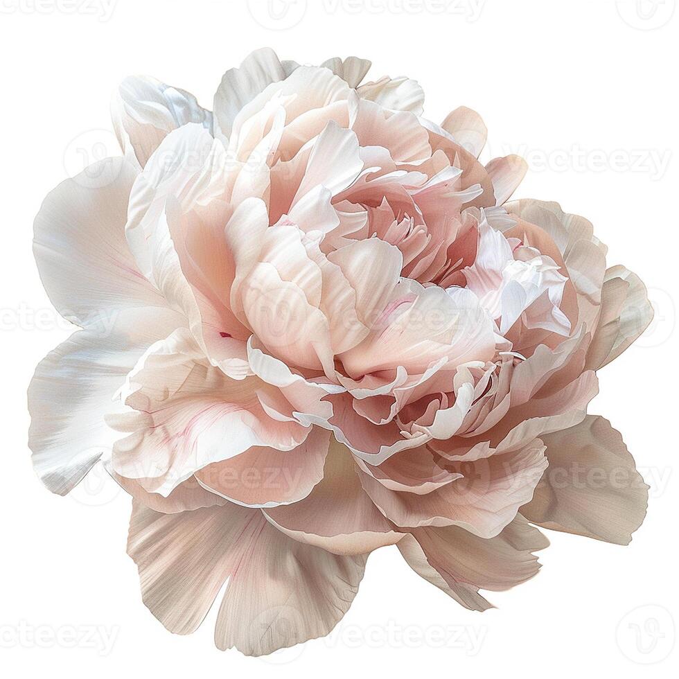 AI generated Fresh peony flower isolated on white background. Close-up Shot photo