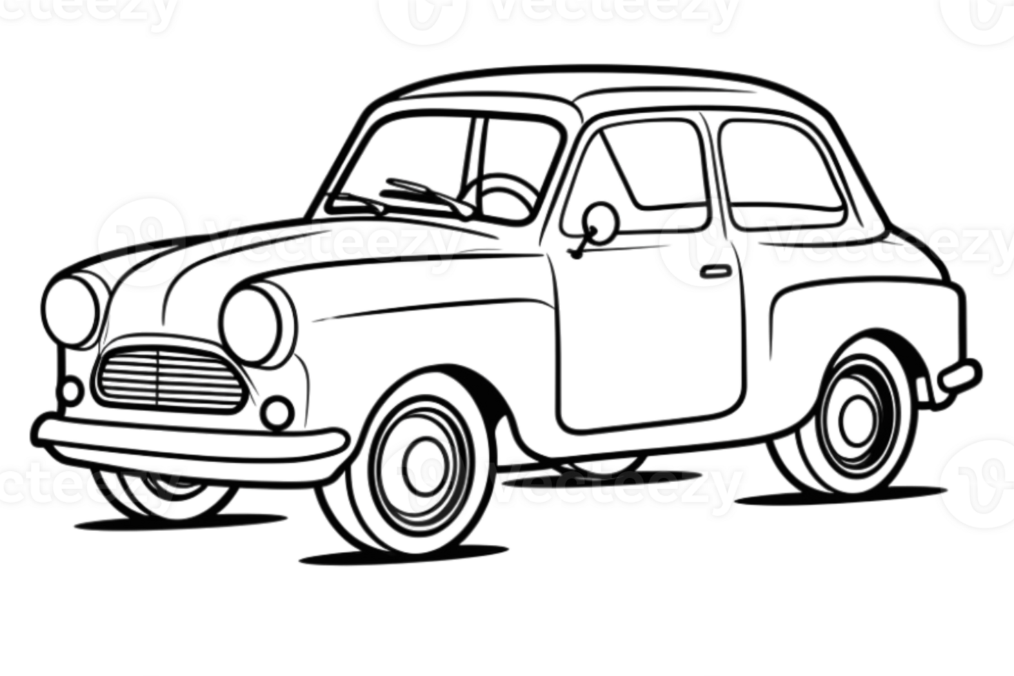 car, simple drawing for kids car, black and white png