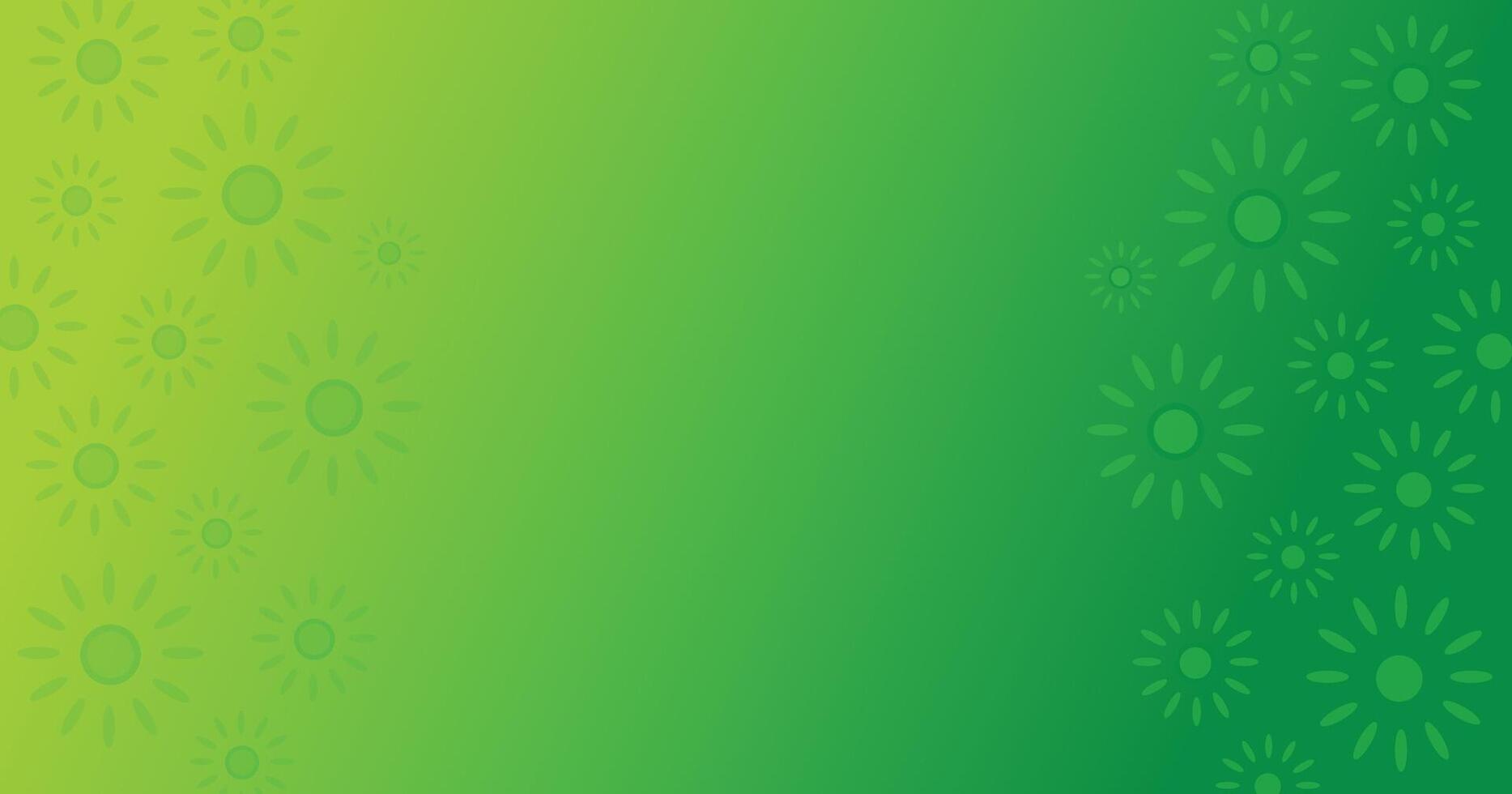 Abstract green background with floral pattern on the side vector
