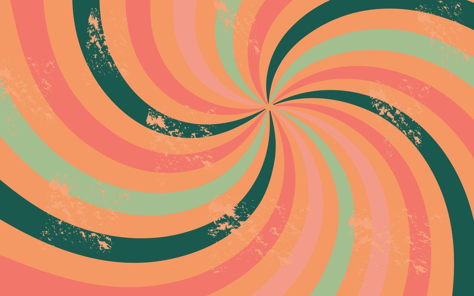 Groovy background. Starburst rays, colorful funky waves and vintage wallpaper vector