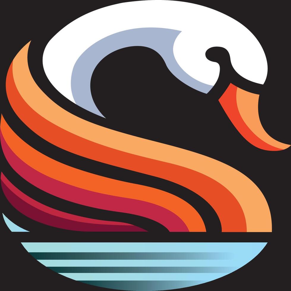 Colourful Swan Eps vector