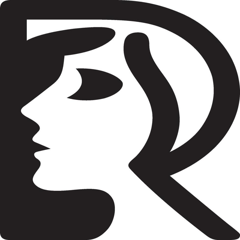 Letter R Face vector