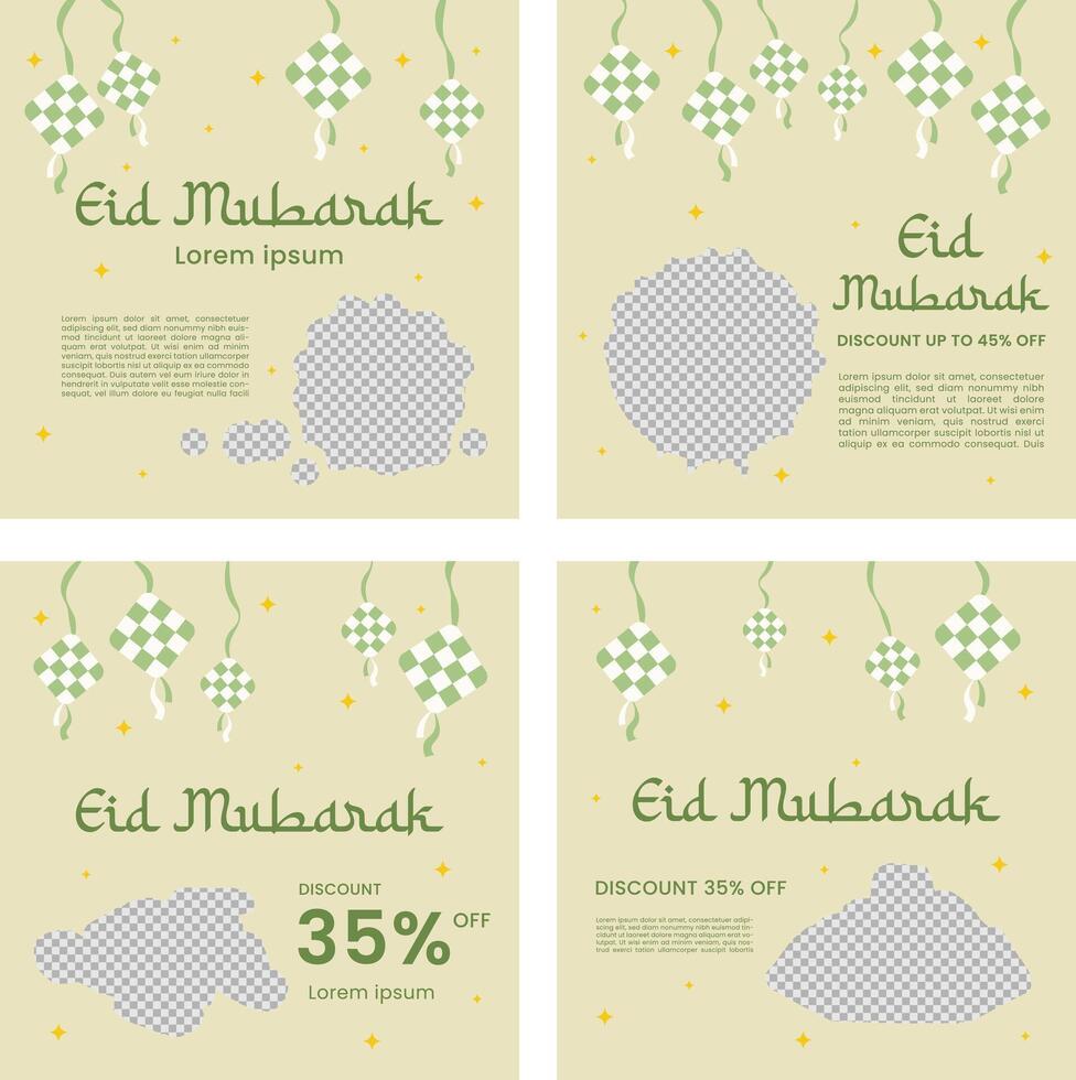ramadan template set vector