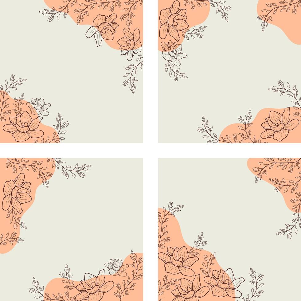 resumen floral antecedentes modelo conjunto vector