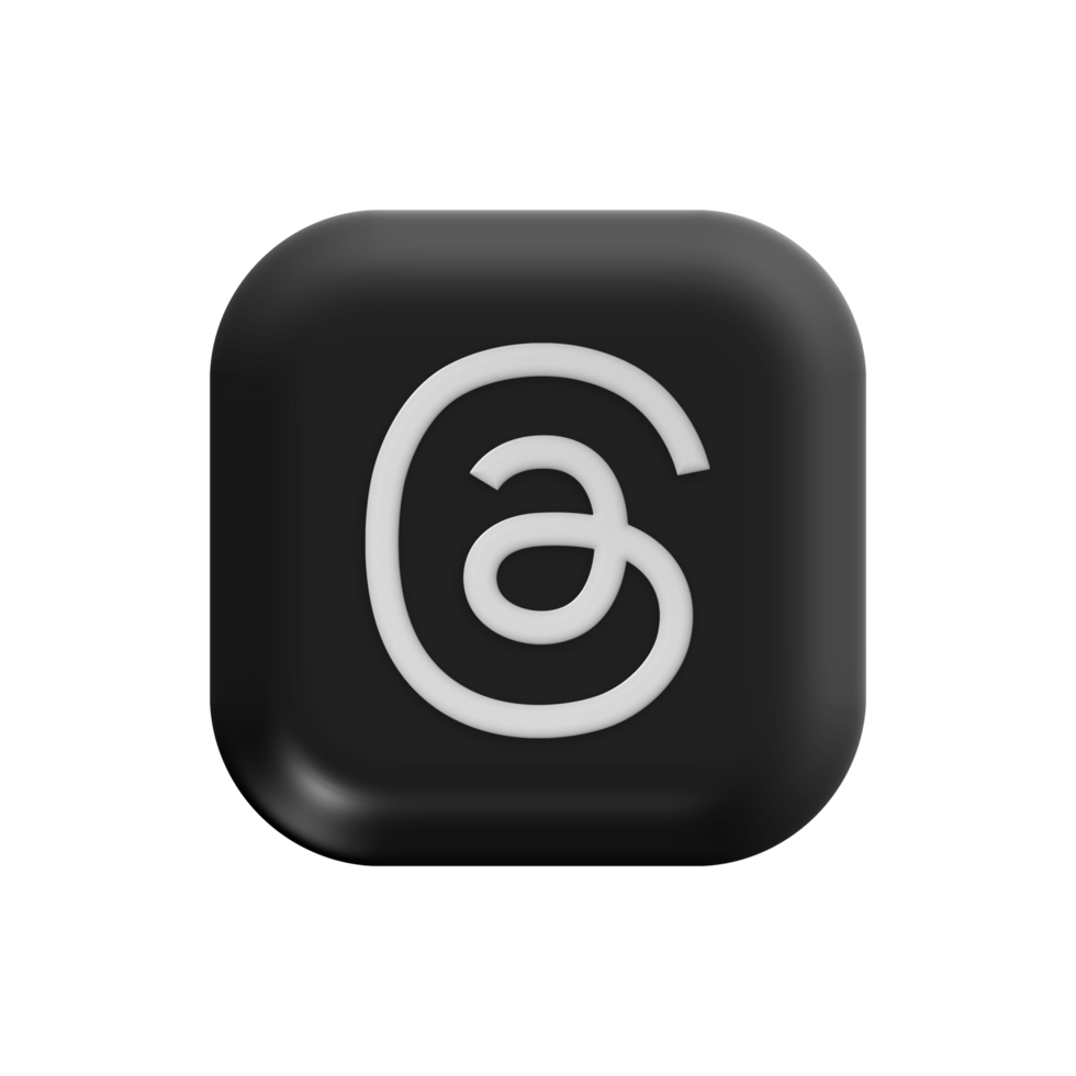 Threads 3d icon black background png